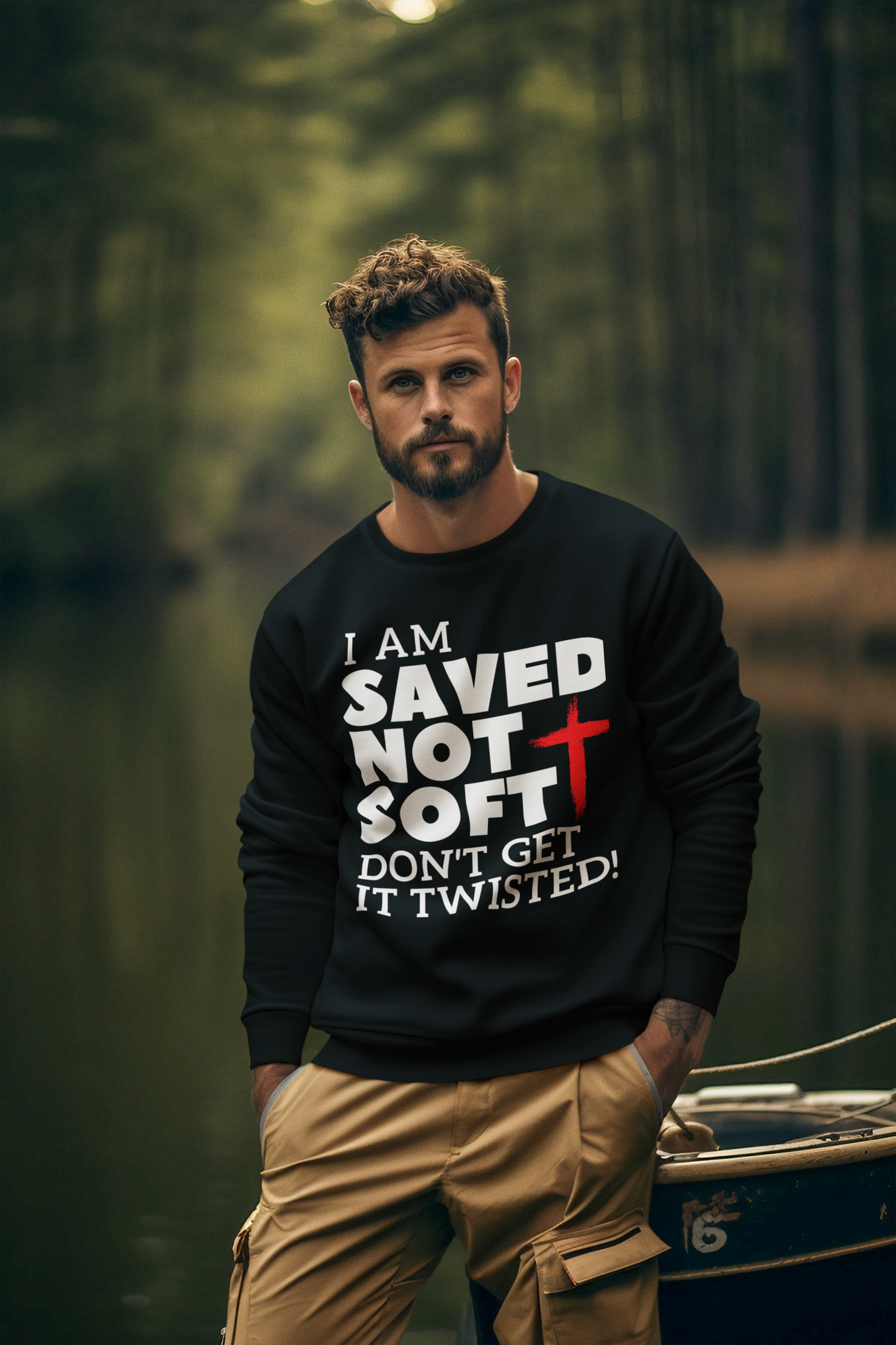 SAVED NOT SOFT UNISEX CREW SWEATSHIRT