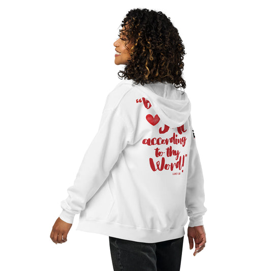 BE IT UNTO ME ZIP HOODIE