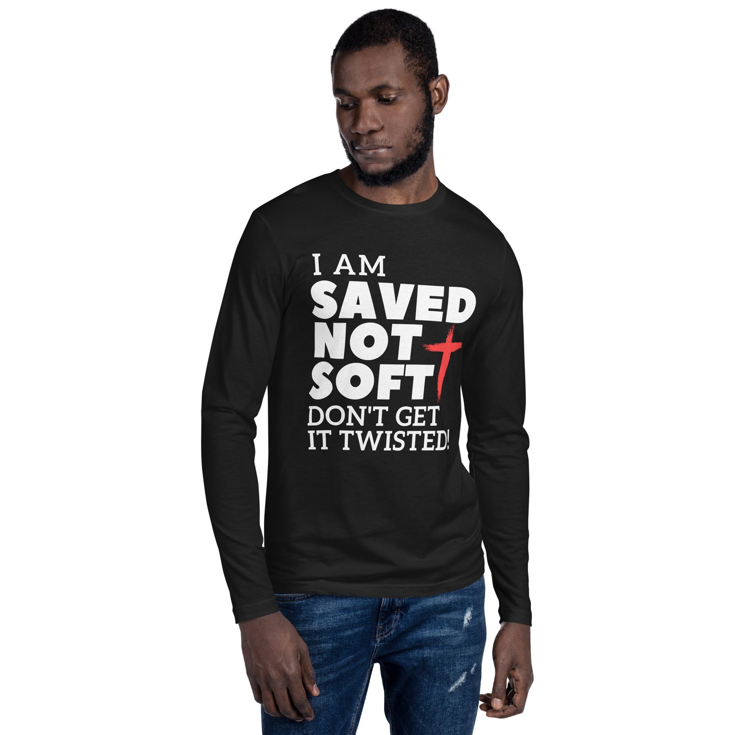 SAVED NOT SOFT LONG SLEEVE FITTED CREW